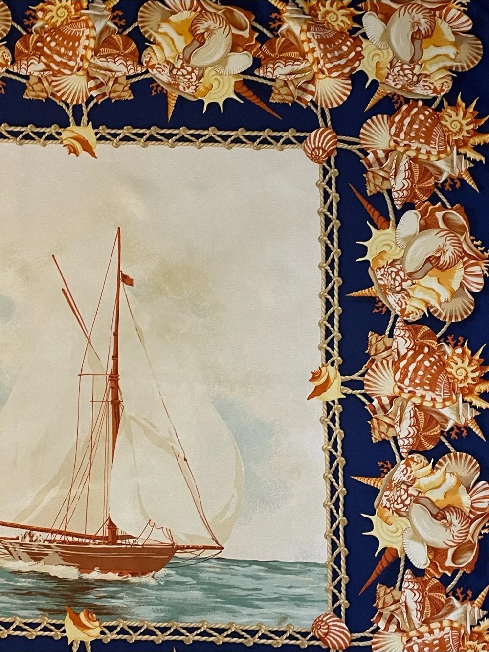 Beautiful Christian Dior Silk Scarf Sailing Sailboat 34 In Excellent Condition
